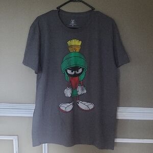 Gray Graphic Tee with Marvin The Martian